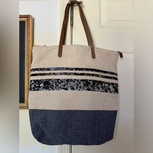 The Gap Denim Canvas Sequin Tote